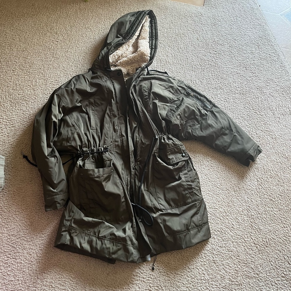 Zara Oversized Lined Shearling Jacket - image 1